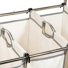 Rolling Laundry Sorter Cart - Durable Metal Frame, Lockable Wheels