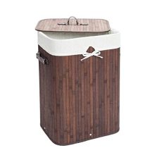 JYUAN Bamboo Laundry Hamper Folding Storage Laundry Basket Dirty Clothes