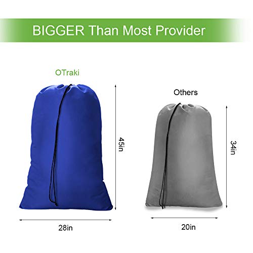OTraki Heavy Duty Large Laundry Bag 28 x 45 inch 2 Pack XL Drawstring Travel