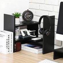 Hossejoy Wood Adjustable Desktop Storage Organizer Display Shelf Rack