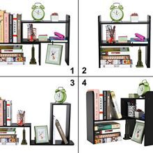 PAG Desktop Bookshelf Adjustable Countertop Bookcase Office Supplies Wood Desk