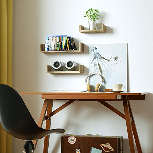 SRIWATANA Floating Shelves Wall Mounted, Solid Wood Wall Shelves