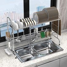 Over the Sink Dish Drying Rack, MNOPQ Premium 201 Stainless Steel Multifunctional