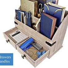 25DOL Mini-Hutch Large Wooden Desk Organizer with Drawers