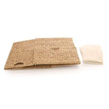 Seville Classics Lidded Foldable Water Hyacinth Portable Rectangular Laundry