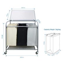 Sotech -3 Bag Laundry Sorter with Grey Iron Board, Hamper Sorter