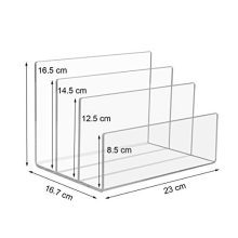 NIUBEE Acrylic File Sorter 3 Sections Countertop Office File Sorter Organizer