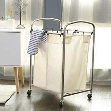ikloo Home Heavy Duty 2-Bag Laundry Sorter with Washable and Removable Bags