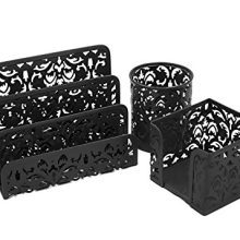 EasyPAG Metal 3 in 1 Desk Organizer Set - Letter Sorter, Pen Holder and Sticky Notes