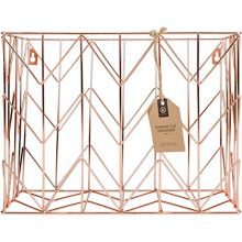 U Brands Hanging File Desk Organizer, Wire Metal, Copper/Rose Gold