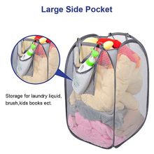 JEARLAKON Pop-Up Mesh Laundry Hamper Durable Handles, Collapsible for Storage