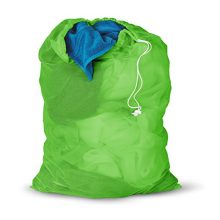 Honey-Can-Do Mesh Laundry Bag with Drawstring, Green