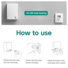ELLO&ALLO Adhesive Retractable Clothesline with Adjustable Stainless Steel