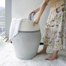 Goodpick Laundry Hamper | Dirty Clothes Hamper | Wicker Cotton Rope Tall Laundry