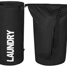 ZERO JET LAG Extra Large Laundry Hamper Collapsible Laundry Basket College Essentials Storage Tall Clothes Hamper Bag Waterproof Standing Laundry Bin Heavy Duty Laundry Liners (Black)