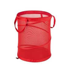 Honey-Can-Do Pop-Up Mesh Spiral Hamper, Large, Red
