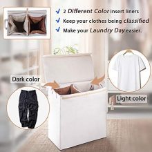 MCleanPin Double Laundry Hamper with Lid and Removable Liners