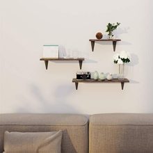 Set of 3, Rustic Bamboo Wall Storage Shelves for Bedroom