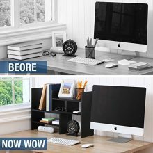 FITUEYES Adjustable Desktop Organizer，Wood Display Storage for Home & Office