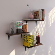 BAMFOX Floating Shelves Wall Mounted Shelf, Natural Bamboo Wall Decor Storage