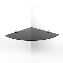 WALI Corner Floating Wall Mounted Shelf with Black Strengthened Tempered
