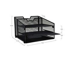 Reliatronic Mesh Desktop File Organizer with 3 Letter Trays and 1 Vertical Sections