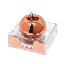 Round Magnetic Holder (with 100Pcs 1.1" Paper Clips) + Crystal Clear Rose Gold