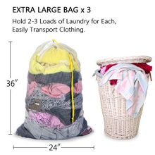 Plusmart Extra Large Laundry Bags with Drawstring,Sturdy Heavy Duty Mesh