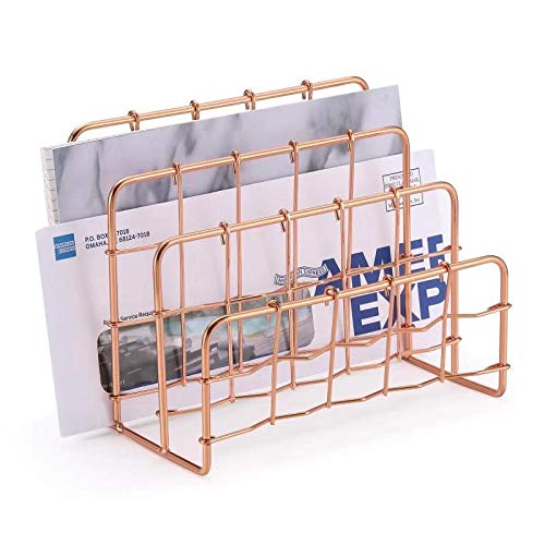 CAXXA 3 Slot Metal Desktop Letter Sorter, Mail Holder, Books Files Brochures
