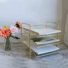 LUCYCAZ 3 Tiers Stackable Document Letter Organizer Desktop Paper File Holder
