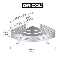 Gricol Bathtub Shower Corner Shelf Adhesive 2 Pack