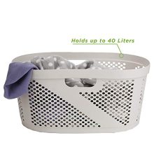 Mind Reader , Laundry, Storage, Bathroom, Bedroom, Home, Ivory 40 Liter Clothes