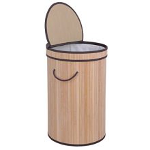 F2C Folding Easily Transport Rectangular Bamboo Laundry Hamper Basket Storage