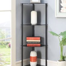 Convenience Concepts Designs2Go Classic Glass 4 Tier Corner Shelf