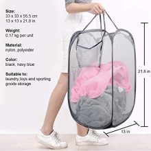 JEARLAKON Pop-Up Mesh Laundry Hamper Durable Handles, Collapsible for Storage