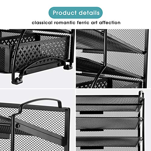 Bextsware 5-Tier Mesh Desktop Organizer File Folder with Sorters Basket