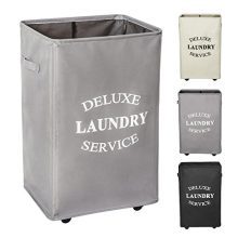 WOWLIVE Large Rolling Laundry Hamper with Wheels Collapsible Laundry Basket