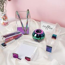Clear Acrylic Rainbow Desktop Supplies Office Stationery Set Tape Dispenser