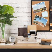 MyGift Whitewashed Wood Mail Sorter, Rustic 2 Compartment Letter Organizer