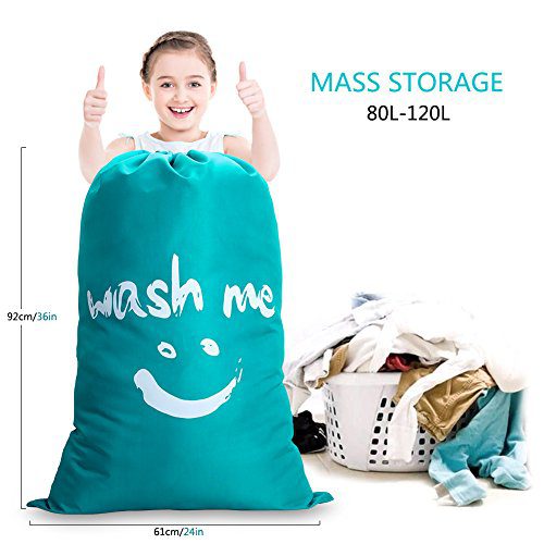 IHOMAGIC Laundry Bag Extra Large Bag Foldable Storage Bag 100L with Drawstring
