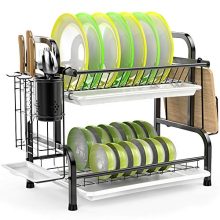 Dish Drying Rack, iSPECLE 304 Stainless Steel 2-Tier Dish Rack
