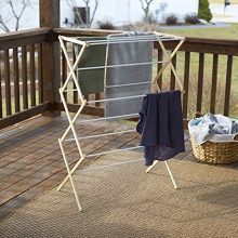 Household Essentials Collapsible Folding Wooden Clothes Drying Rack For Laundry