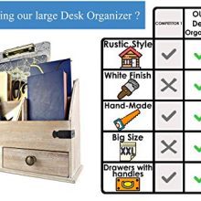 25DOL Mini-Hutch Large Wooden Desk Organizer with Drawers
