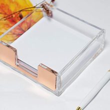 Buqoo Clear Sticky Memo Pad Holder 100 Rose Gold Magnetic Paper Clips Dispenser