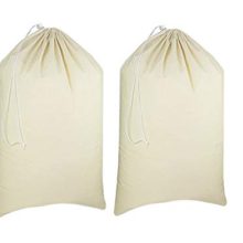 Urban Villa - 2 Pack Extra Large Canvas Heavy Duty Laundry Bags Natural Cotton -Multi Use- Size -28''x 36''