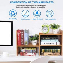 VSADEY Desk Storage Organizer Bamboo Adjustable Desktop Organizer Display