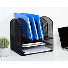 AmazonBasics Mesh Six Slot File Storage Office Organizer with Double Tray