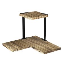 SRIWATANA Rustic Corner Shelf, 2-Tier Wood Wall Shelf, Wall Mounted Storage