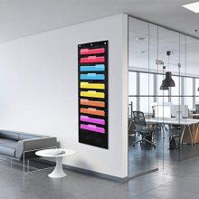 Hanging File Folders Organizer, 10 Pockets, 3 Hangers Cascading Wall Organizer