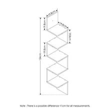 FURINNO 5 Tier Wall Mount Floating Corner Square Shelf